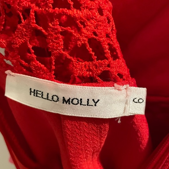 Hello Molly Fire Up Lace V Neck Red Dress - Picture 6 of 8
